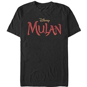 Disney Unisex T-shirt met Live Action Mulan logo, korte mouwen, zwart, S, SCHWARZ