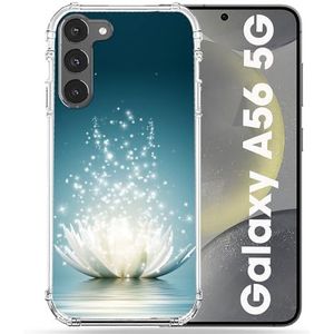 Cokitec Versterkte hoes voor Samsung Galaxy A56 5G witte lotusbloem