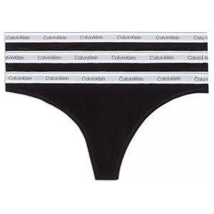 Calvin Klein 3 stuks string (Low-rise) 000qd5209e string voor dames, Zwart (zwart/zwart)