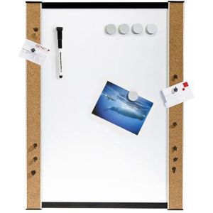 Genie Magneetbord met kurkrand, 45 x 60 cm, met magneten, spelden en wandbevestigingen