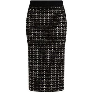 LEOMIA Jupe tricotée pour femme 11025236-LE02, noir, XS/S, Noir, XS-S