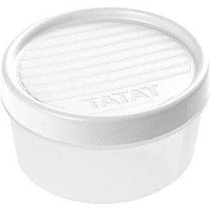 TATAY Vershouddoos, luchtdicht, inhoud 0,5 l, schroefdeksel, BPA-vrij, magnetronbestendig, vaatwasmachinebestendig, wit, afmetingen: 12 x 12 x 6,6 cm
