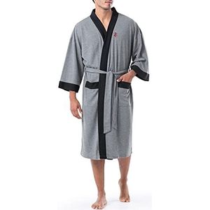 IZOD Gebreide kimono met reliëf, voor slaapkamer en heren, grijs.