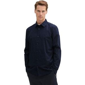 TOM TAILOR 1042668 Herenhemd, 36038 - marineblauw gestippeld
