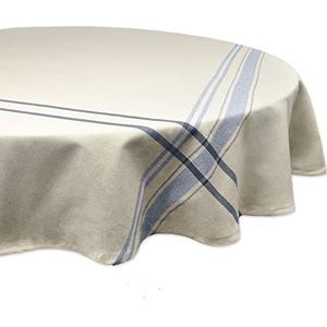 DII Tafelkleed, 100% katoen, Everyday French Stripe, taupe/blauw, 178 cm