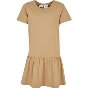 Urban Classics Girls Valance meisjesjurk, verkrijgbaar in vele verschillende kleuren, maten 110/116 tot 158/164, Effen beige