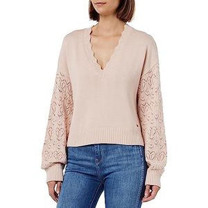 Pepe Jeans Dames trui met V-hals Damara, Ash roze