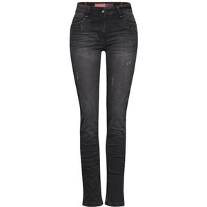 Cecil B377687 Dames Jeans Casual Fit, Donkergrijs gewassen