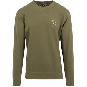 Mister Tee Sweat-shirt à col rond Easy Sign pour homme, olive, S