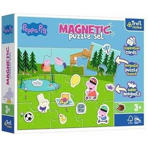 Trefl Magnetische set met kleurrijke magneten, podiuminspiratiekaarten met Peppa Pig figuren, voor kinderen vanaf 3 jaar puzzelset (93164)