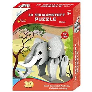 MAMMUT 156007 - Knutselset 3D-puzzel olifant, puzzelspel met safaridieren, dierenpuzzel van schuim, complete set met puzzelstukjes en handleiding (mogelijk niet beschikbaar in het Nederlands), creatieve puzzelset voor kinderen vanaf 5 jaar
