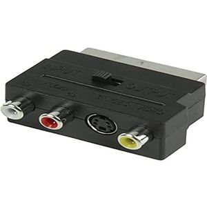 Valueline Schakelbare video-adapter met Scart-stekker naar 3 RCA vrouwelijk/S-video-connectoren - zwart
