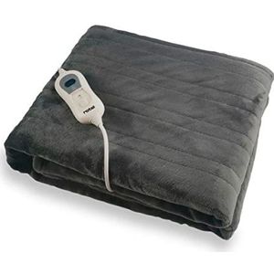 Rotel 1502150 verwarmde deken grijs met afstandsbediening instelbaar, elektrische deken, warme deken, grijs, polyester, 200 x 180 cm
