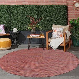 Jimri Tapijt voor binnen en buiten, weerbestendig, voor balkon, terras, tuin, woonkamer, keuken, vloermat, duurzaam, uv- en waterbestendig, afmetingen 120 cm