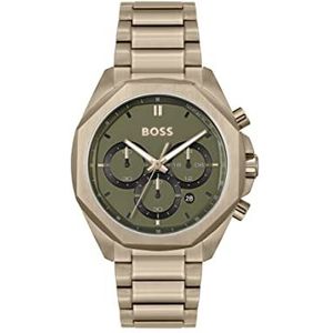 BOSS Cloud Collection Heren Quartz Chronograaf Horloge met Roestvrij Stalen Band, Groen, Armband, Groen, Armband