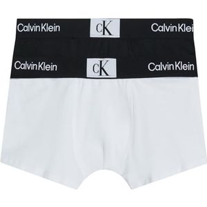 Calvin Klein 2 stuks Trunk 452 boxershorts voor jongens (1 stuk), Wit