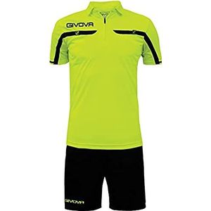 givova Kita06 Uniseks shirt en shorts voor volwassenen, Neon Geel/Zwart