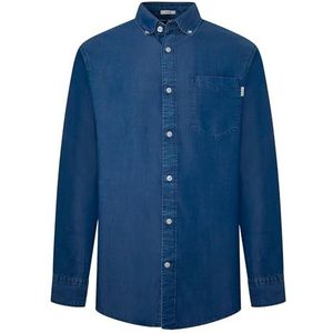Pepe Jeans Petri Herenhemd (1 stuk), Blauw (Indigo Blue)