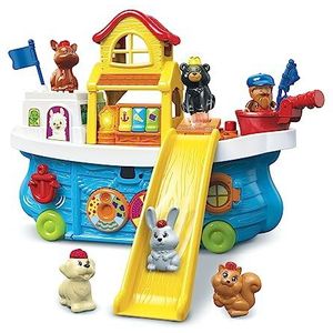 VTech - Tut Tut Animo, super glijbaan, interactief speelgoed voor kinderen, 5 dierenfiguren, 1 visser, 1 magische zone, 1 verrassingszone, cadeau voor jongens en meisjes van 1 jaar tot 5 jaar - inhoud