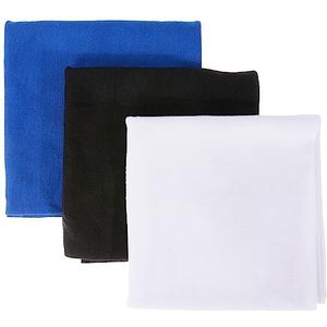 Elavedo Set van 3 sjaals (1 blauw, 1 wit, 1 zwart)