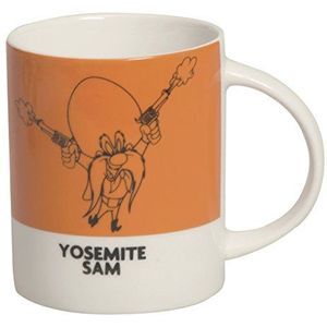 Excelsa Looney Tunes Yosemite Sam Mok, 300 ml, porselein, donkeroranje, 8,9 x 8,9 x 9 cm