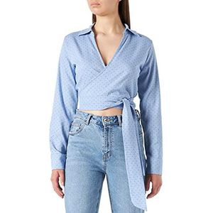 LTB Jeans ileless dames blouse, 2268 marineblauw print