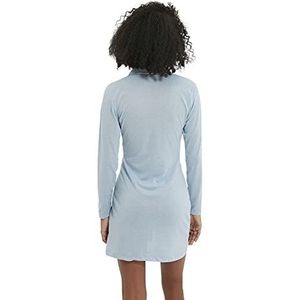 Trendyol Trendyol Loungewear Slim Standard Poloshirt Neck Woven Dress Dames (1 stuk), Blauw
