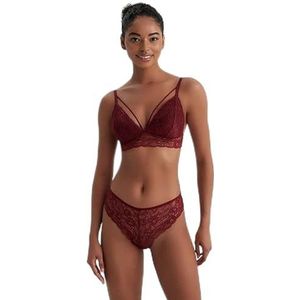 DeFacto Sous-vêtements pour femmes Paquet Slip Sous-vêtements Femme - Culotte pour Femmes Brazillian, bordeaux, M