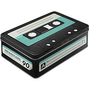 Nostalgic-Art Voorraaddoos retro plat retro cassette - cadeau-idee voor nostalgische containers met deksel vintage design 2,5 liter