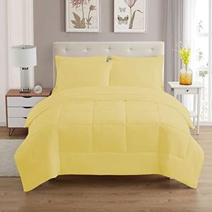Sweet Home Collection Zacht donsdekbed en luxe microvezel beddengoed voor eenpersoonsbed, geel