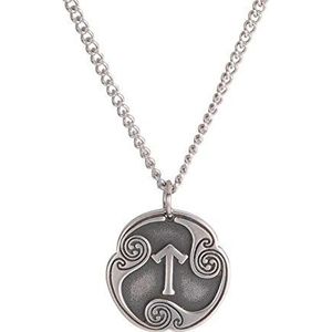 Amaxer Asatru Halsketting met 24 runen, Viking-talisman Viking-hanger, heidens, Wicca, runen, Nordic Runen, vintage, Nordic amulet halsketting voor dames en heren, metaal