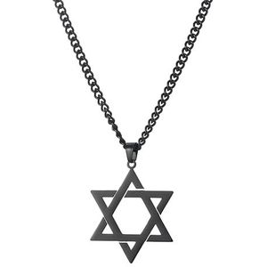 VASSAGO David Salomon Ster Hanger Ketting Zespuntige Roestvrij Staal Joodse Hexagram Israël Mannen Sieraden, Roestvrij staal, Geen edelsteen