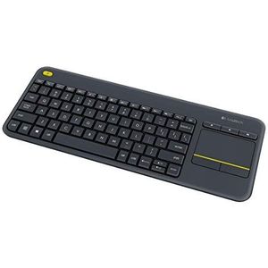 Logitech K400 Plus draadloos toetsenbord met touchpad voor pc, verbonden met tv, personaliseerbare multimedia-toetsen, compatibel met Windows/Android/laptop/tablet, Turks toetsenbord, zwart