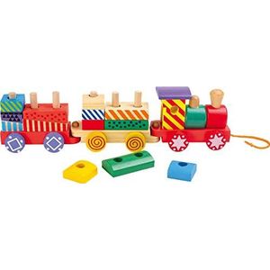 Trekfiguur houten trein Bright Colours - Houten speelgoed vanaf 1 jaar