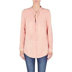 Armani Exchange T-shirt décontracté pour femme avec col à lacets, fermeture à boutons, Lady, S