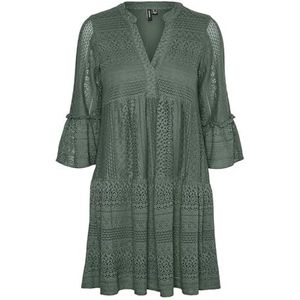 VERO MODA Vmhoney 3/4 kanten tuniek V-hals midi-jurk dames, Laurel Wreath