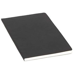 ALASSIO 1132 Notitieboek in A5-formaat met 64 pagina's, gelinieerd papier, matzwarte omslag, gebonden, ideaal voor leren tassen, mappen en organizers