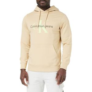 Calvin Klein Jeans Seasonal Monologo Regular Hoodie J30j320805 Sweatshirt met capuchon voor heren, Heet zand