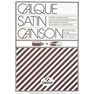 CANSON SATIJN wig – transparant papier – blok met 50 vellen – A4-90 g/m²