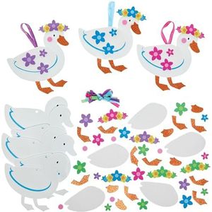 Baker Ross FN376 Mix & Match Lente Eenden Decoratiesets - Pack van 8, Spring Decoration Arts and Crafts for Kids