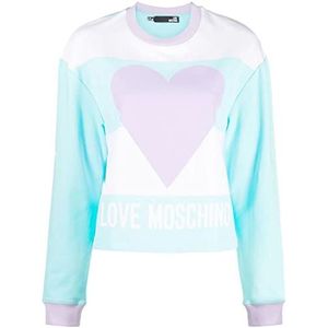 Love Moschino Sweat-shirt à manches longues coupe évasée pour femme, Blanc/bleu/rouge, 72