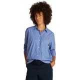 Tommy Hilfiger Ess Ww0ww45612 popeline overhemd, gemakkelijk aan te trekken, hemd L/S dames, Blauw (Blue Stp)