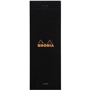 Rhodia 86009C notitieblok, gelinieerd, 80 vellen, 74 x 210 mm, zwart