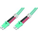 DIGITUS FO patchkabel OM3 – 2 m LC naar LC glasvezelkabel – LSZH – Duplex multimode 50/125µ – 10 GBit/s – Turquoise