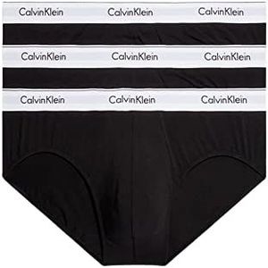 Calvin Klein Hipster-slip voor heren, verpakking van 3 elastische katoen, zwart/zwart