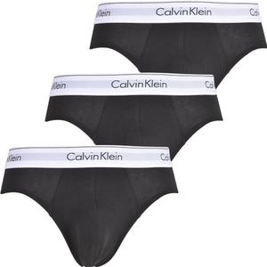 Calvin Klein Hipster-slip voor heren, verpakking van 3 elastische katoen, zwart/zwart