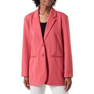 ICHI IHKATE SUS Oversize BL Lange blazer voor dames met stretchknopen en reverskraag, 171537/Mineraal Rood