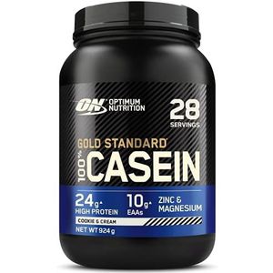 Optimum Nutrition Casein Caseïne-proteïne, caseïnepoeder voor krachttraining en massa-inname, smaakkoekjes en crème, 28 porties, 0,92 kg