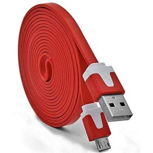 Noodle 3 m micro-USB-kabel voor Huawei P30 Lite Android 3 meter USB-oplader smartphone-aansluiting (rood)