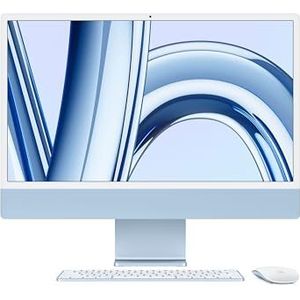 Apple 2023 iMac All-in-One desktop met M3-chip: 8-core CPU, 10 core GPU, 24 inch 4,5 K Retina-display, 8 GB uniform geheugen, 256 GB SSD-opslag; blauw; NL